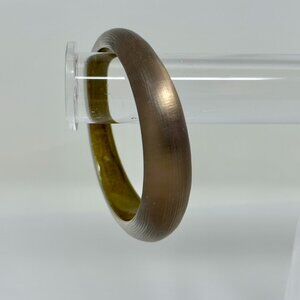 Alexis Bittar medium bangle bracelet root bear brown color tapered 10K Gold-Plat